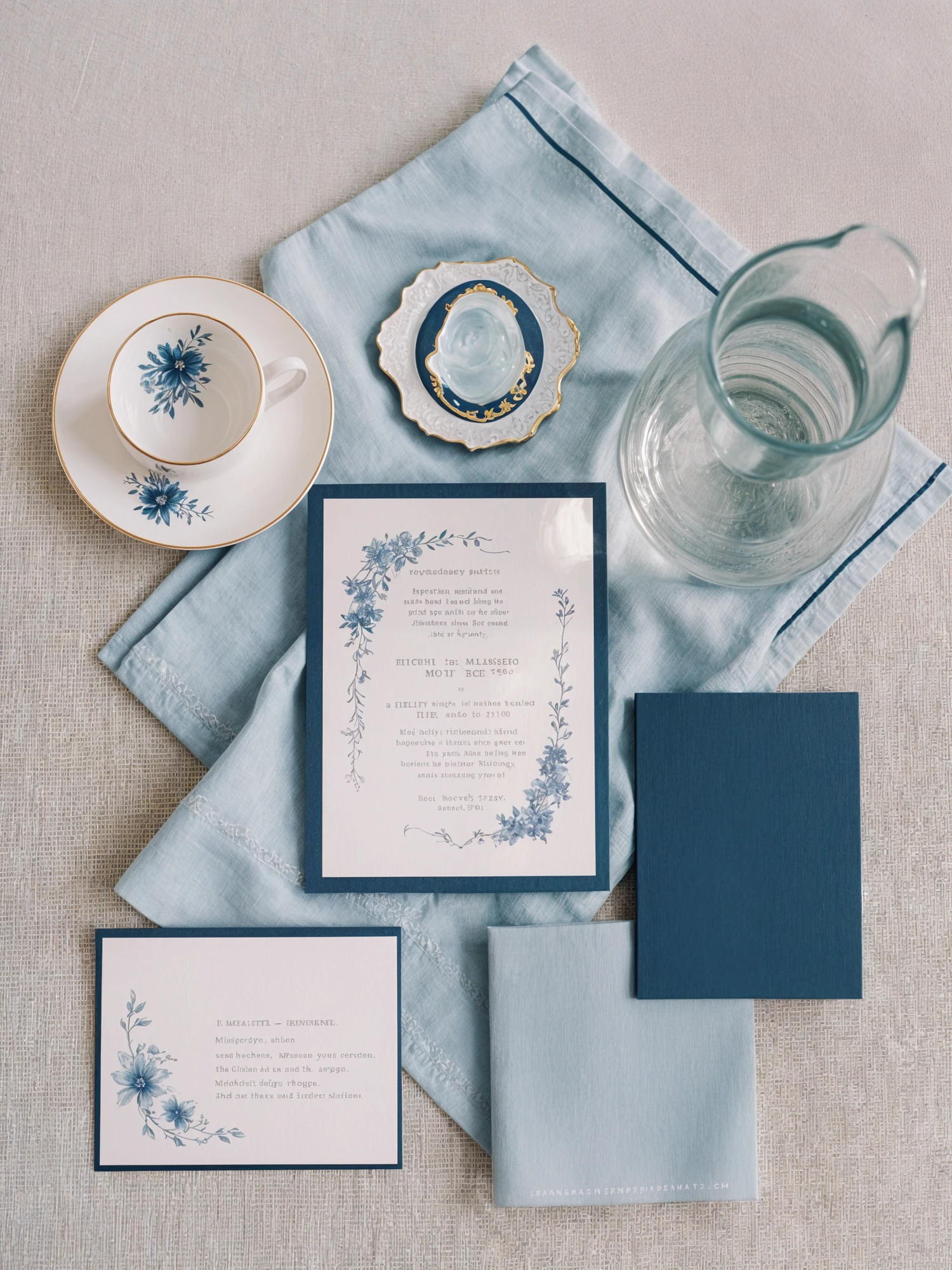 Blue Themed Wedding Invitations