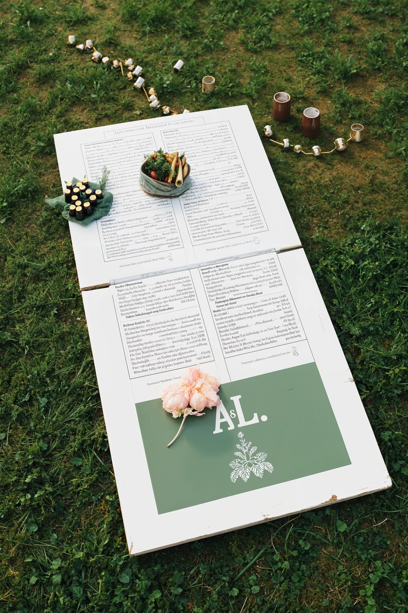 Personalized corn hole wedding game with monogram and floral details