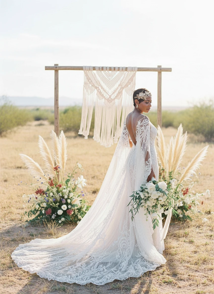 bride in All Who Wander gown