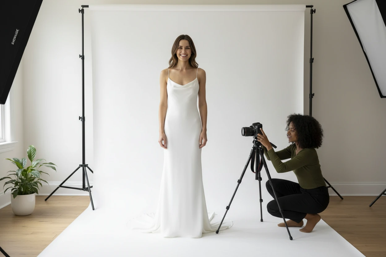 Woman Tries on a Wedding Dress That's Been Pre-Owned