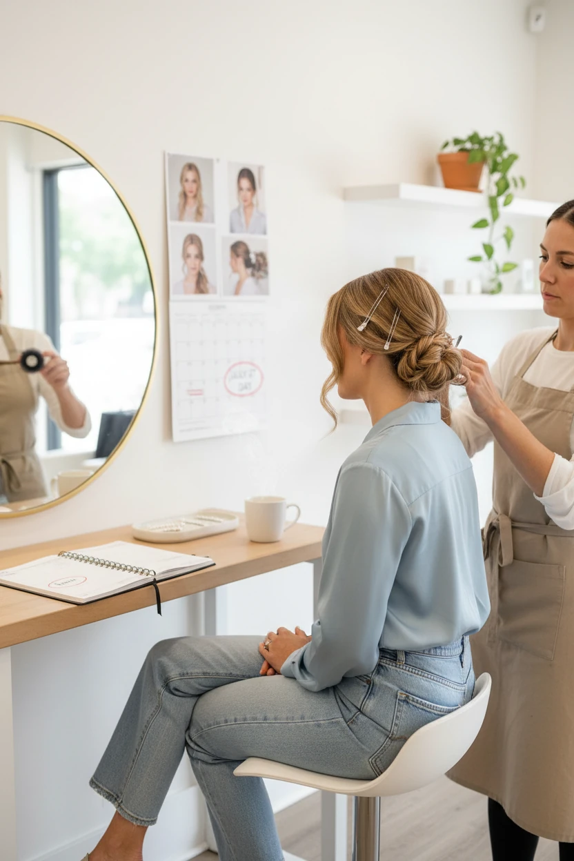 Bride Gets Her Hair Done on Her Wedding Day