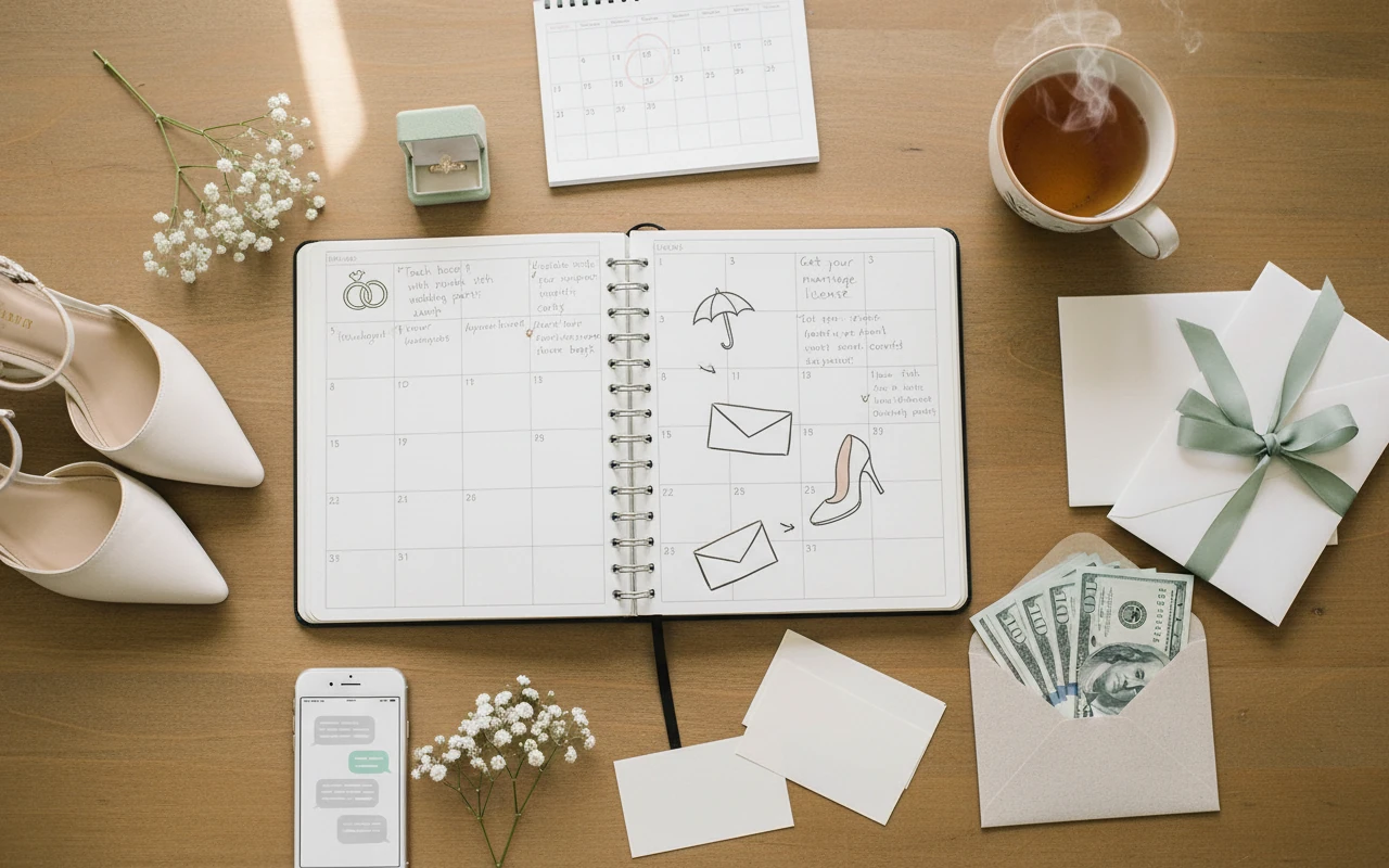 What to do the week of your wedding checklist graphic