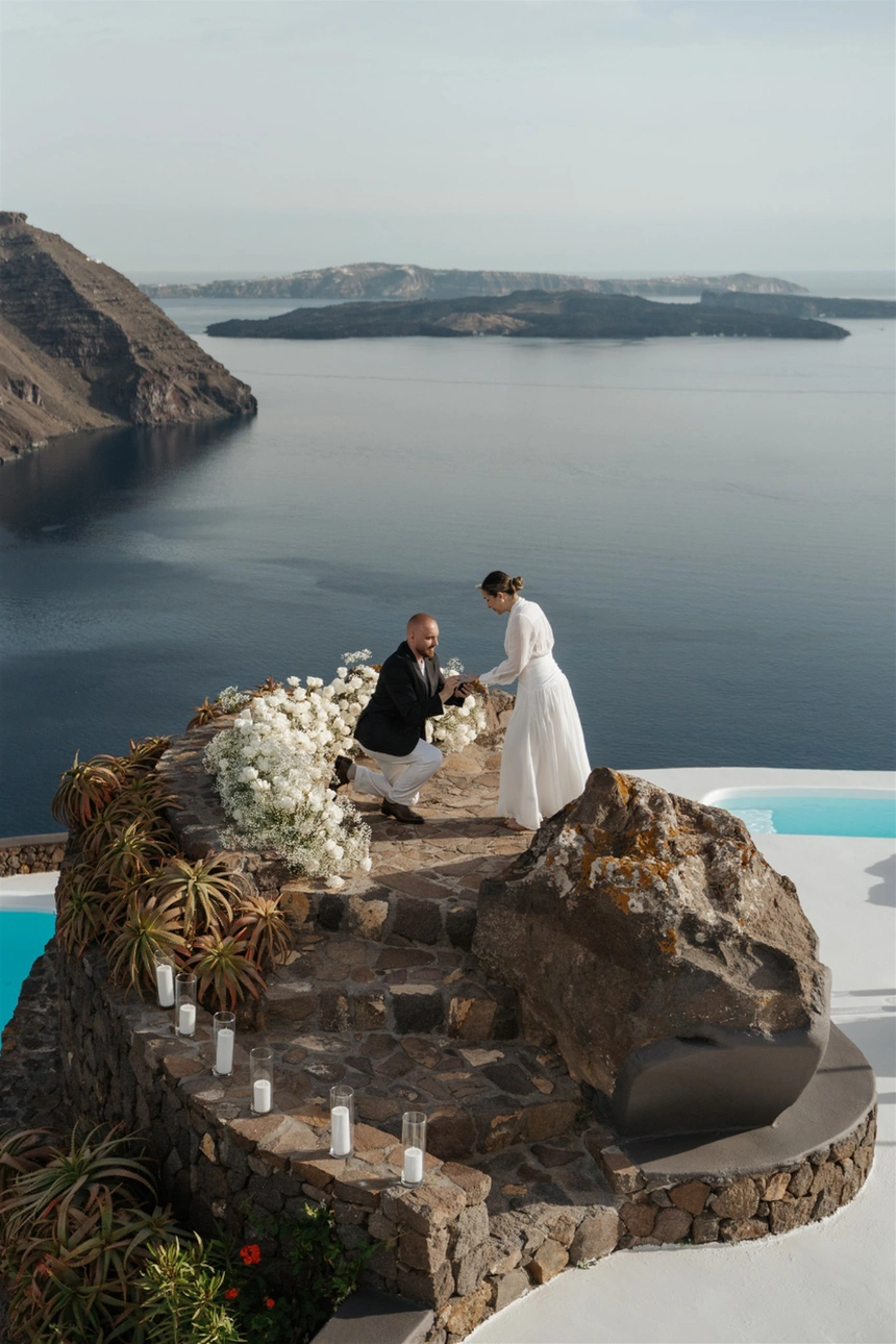 Wedding proposal Aenaon villas Santorini